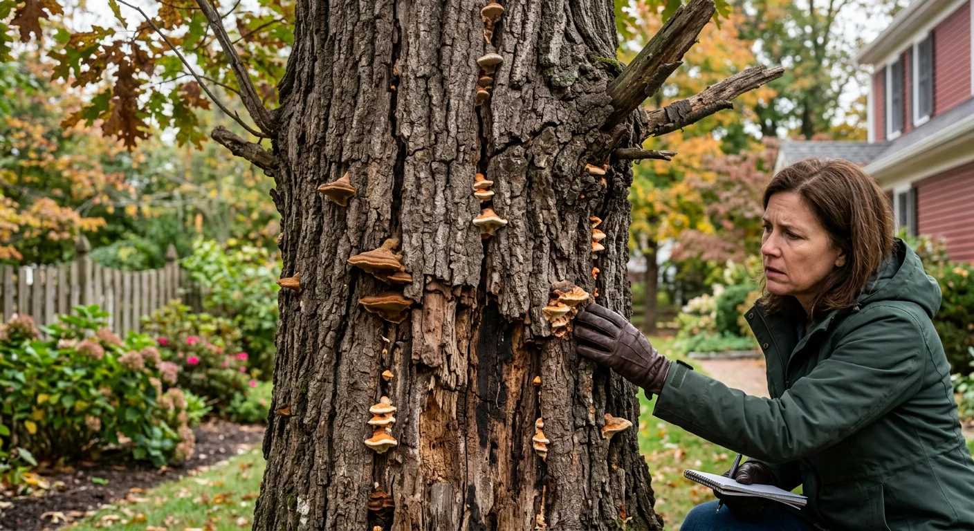 Split trunk on a large silver maple in a Wilmington Delaware backyard